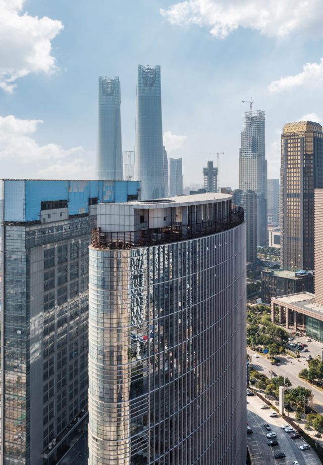 modern business buildings in financial district modern business buildings in financial district in city of China.